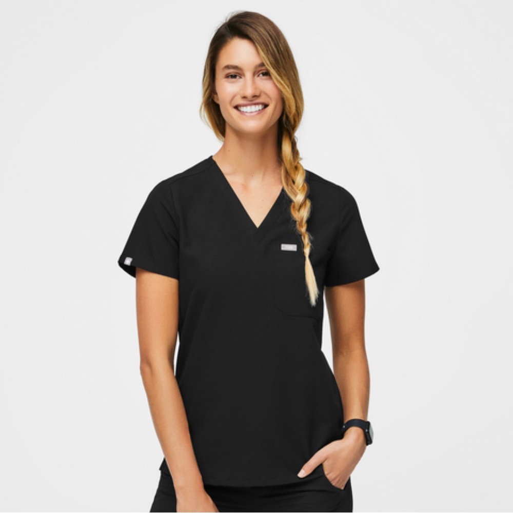 Figs Catalina Scrub Top Black Size Small